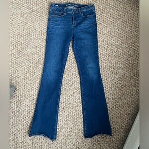 American Eagle Outfitters Kick Boot 8 Long Super Stretch Dark Denim Jeans